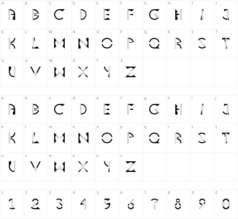 Asteria的字符映射图