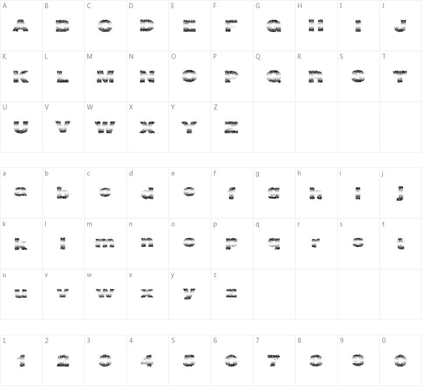 Fadevetica的字符映射图