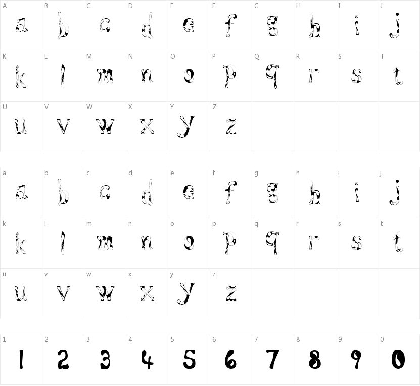 Aqueous的字符映射图