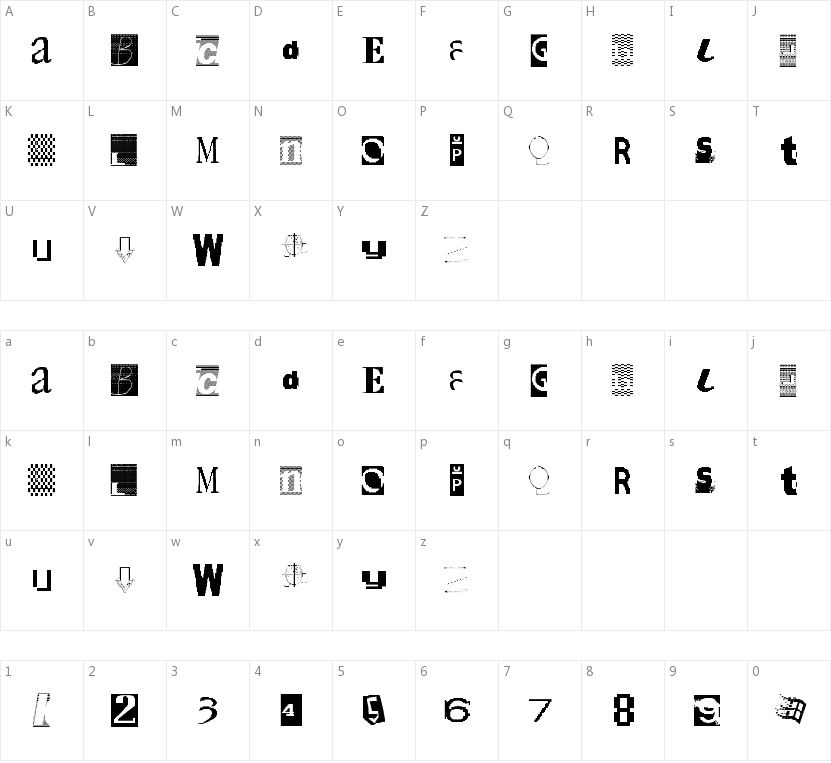 Sketch Major的字符映射图