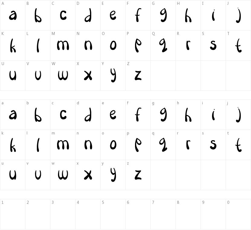 Heirloom的字符映射图