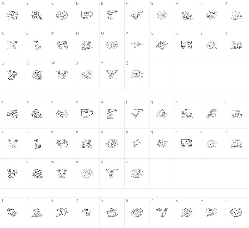 Space Attack的字符映射图