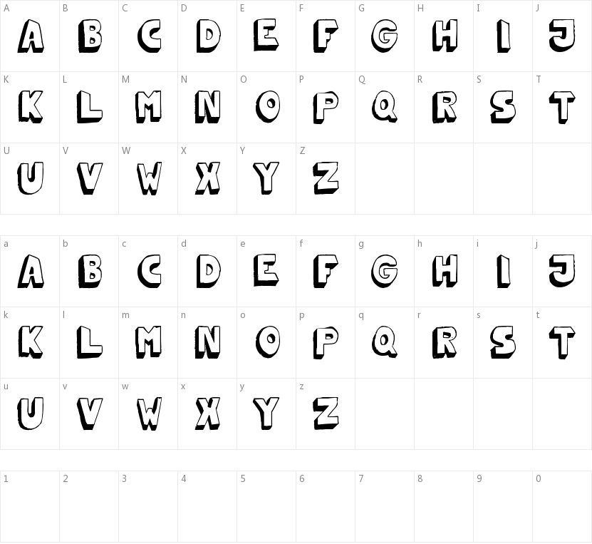 Mono2poser的字符映射图