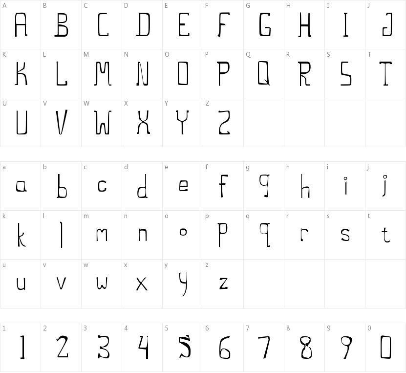 The Stilts的字符映射图