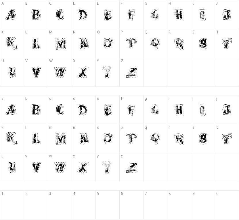 VTKS Scrubbled的字符映射图