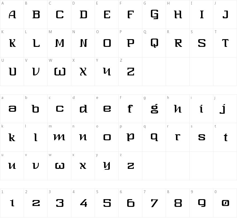 Three-Sixty的字符映射图