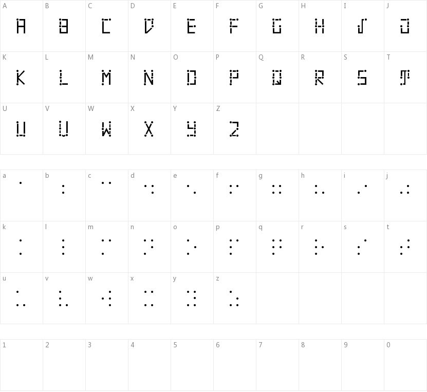 Visual Braille的字符映射图