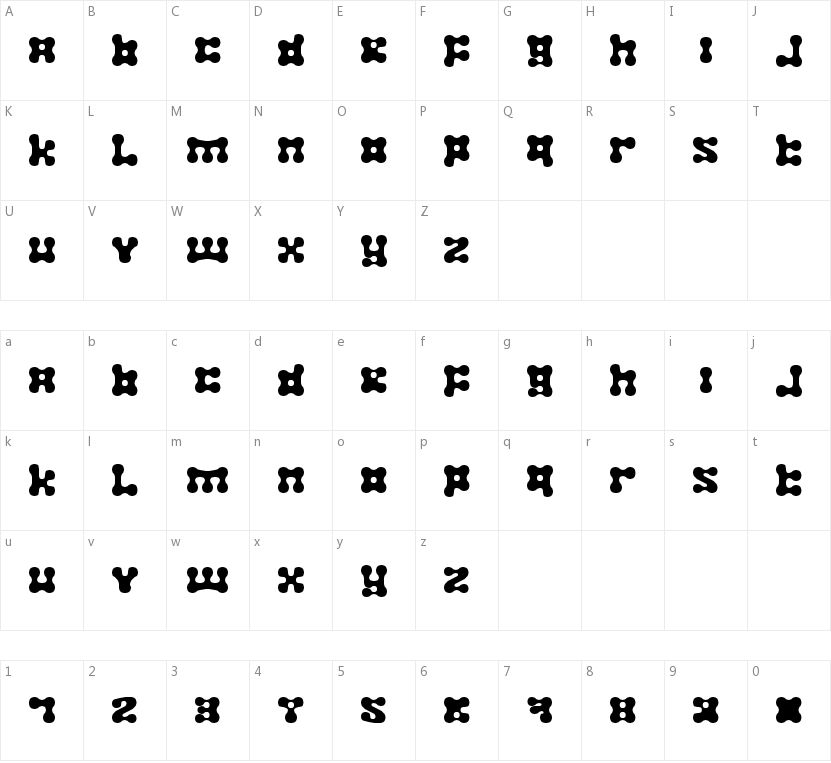 Plastelina的字符映射图