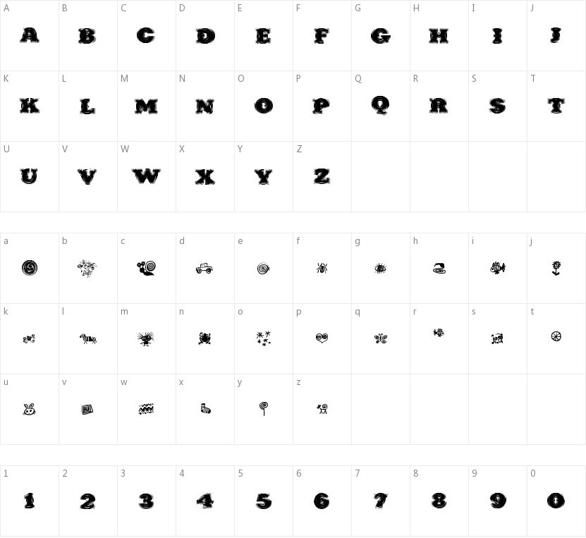 Puchakhon Hypnosis的字符映射图