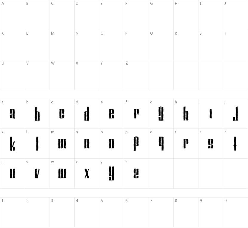 Trajma的字符映射图