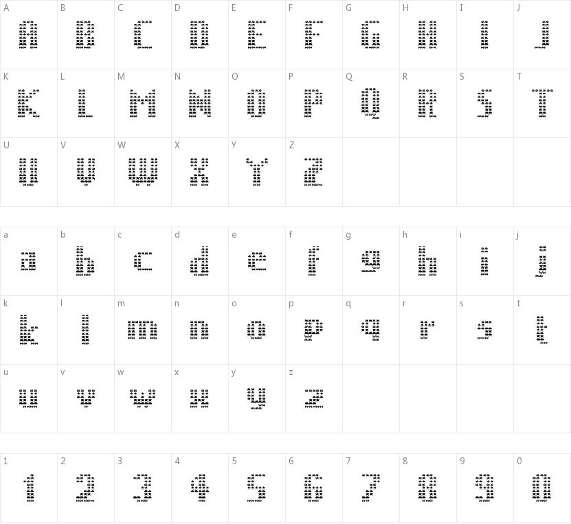 The Invaders的字符映射图