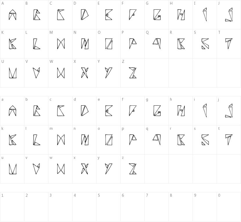 Rancune Triangulaire的字符映射图