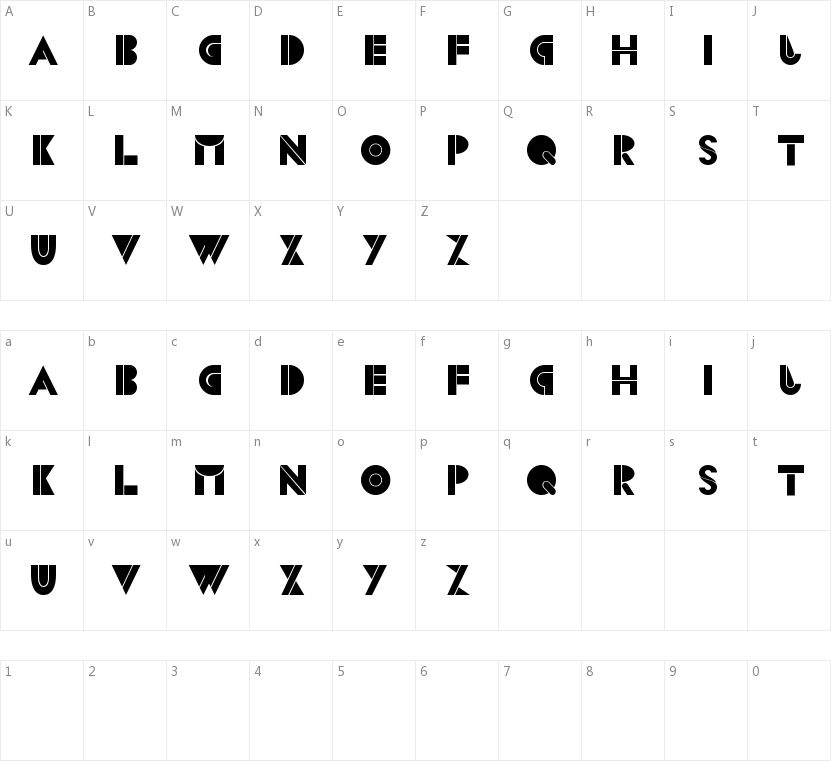 CS Blocks的字符映射图