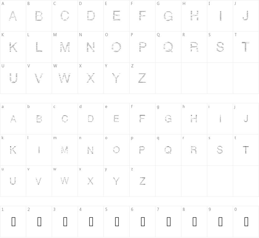 Trait lettre的字符映射图