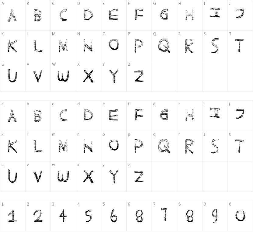 Scratchy Fun的字符映射图