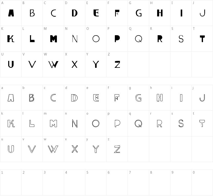 Vtks Lumina的字符映射图