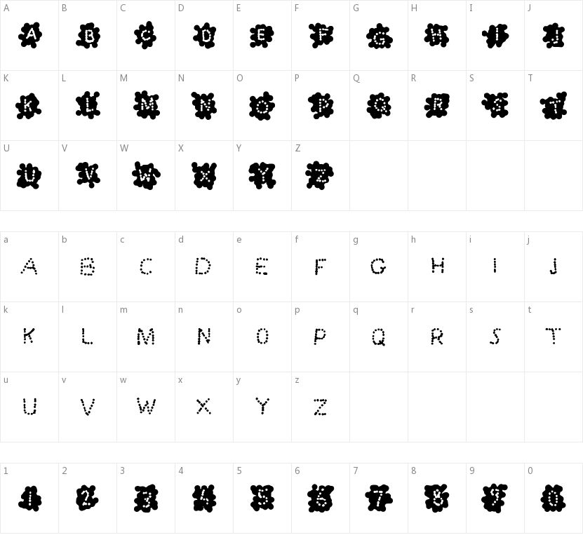 Splash Blobs n Dots的字符映射图