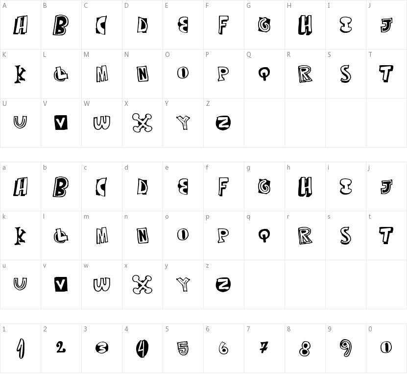 Mixed Thirty的字符映射图