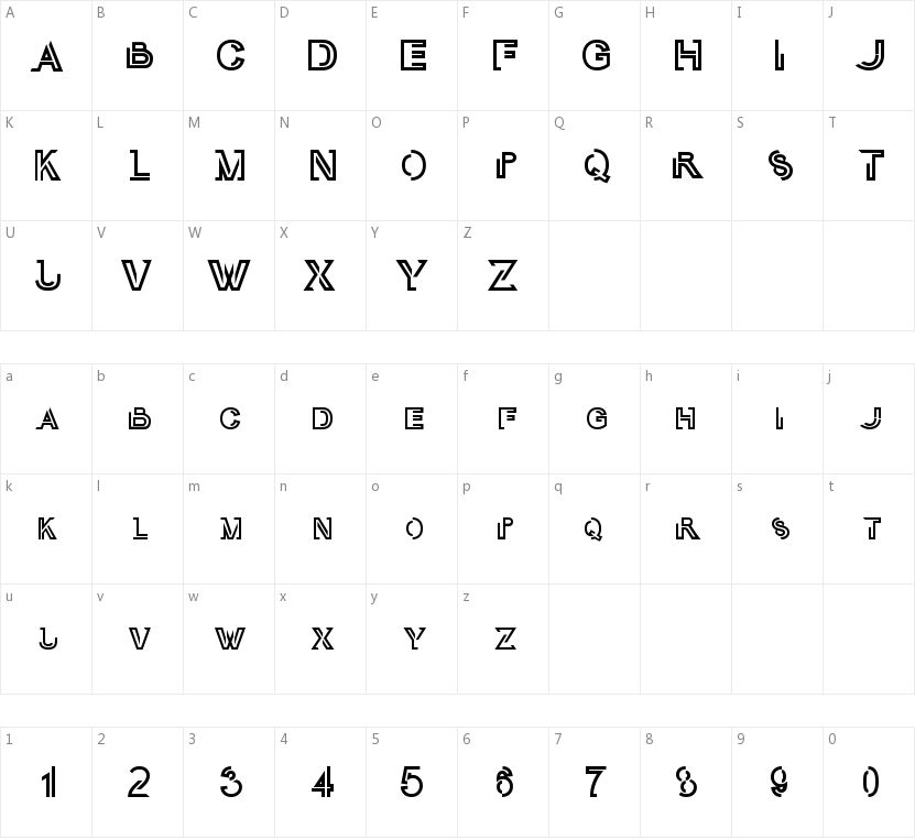 Oubli Cap的字符映射图