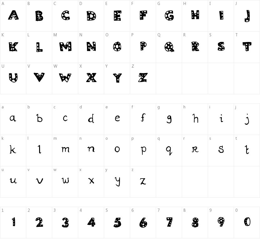 Ziggy Zaggy的字符映射图