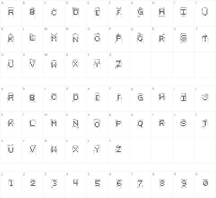 Skylinesketch的字符映射图