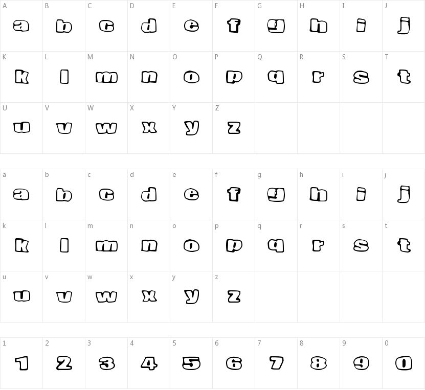 Nopee Torstai的字符映射图