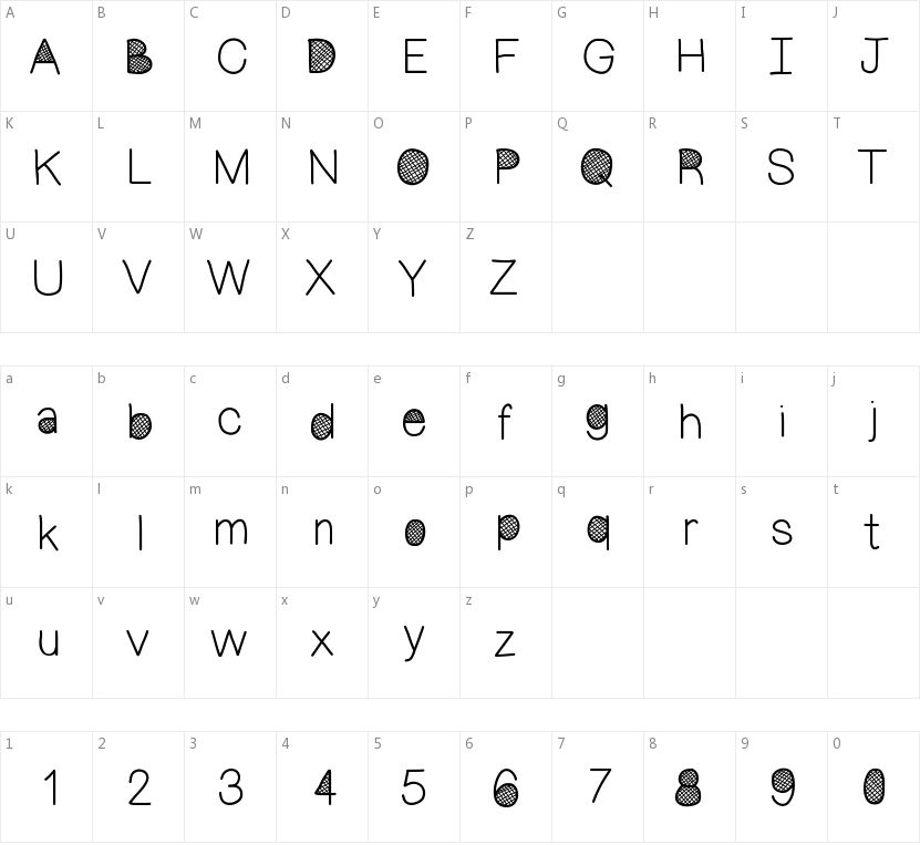 Mix Crosshatch的字符映射图