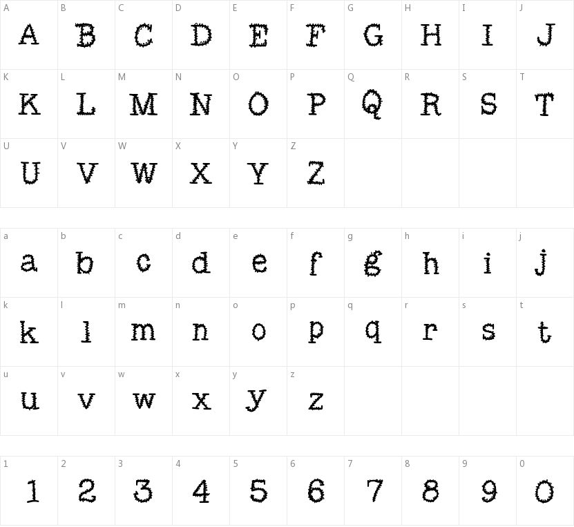 Mix Squiggle的字符映射图