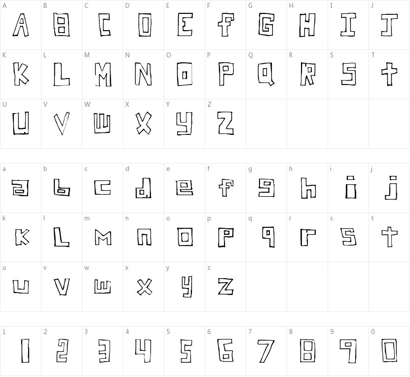 Stuck的字符映射图