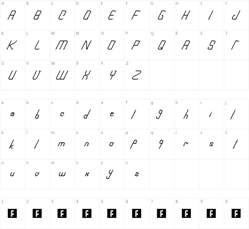 Roboscript的字符映射图