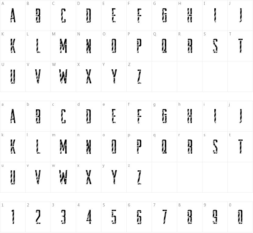 Stencil Disco的字符映射图