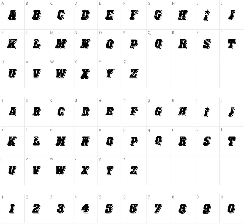 CF Revolution的字符映射图