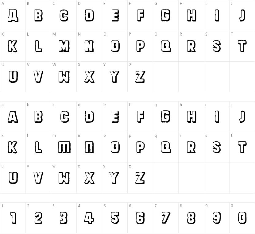 Dinarjev Republika的字符映射图