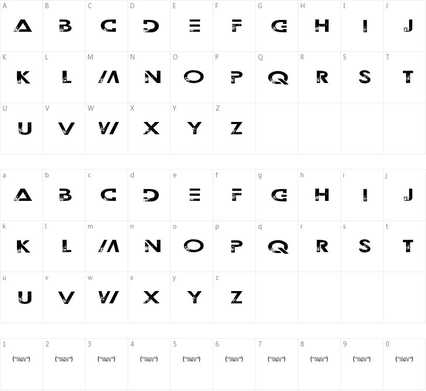 Outerspace Militia的字符映射图