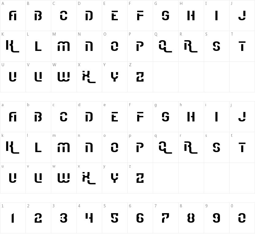 I Really Really Really Really Really Really Like Fonts的字符映射图