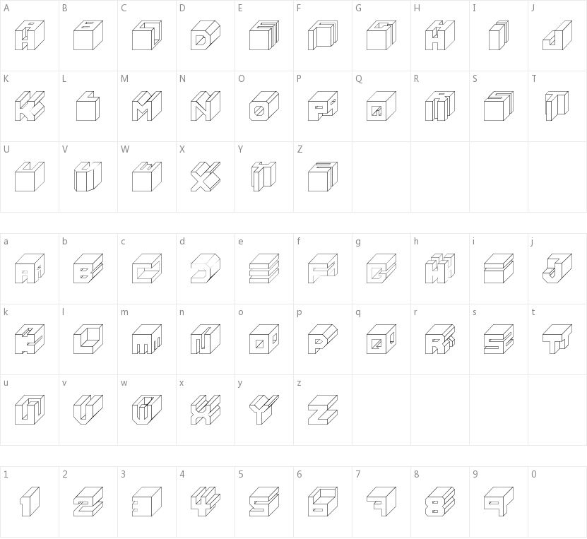 Cube的字符映射图