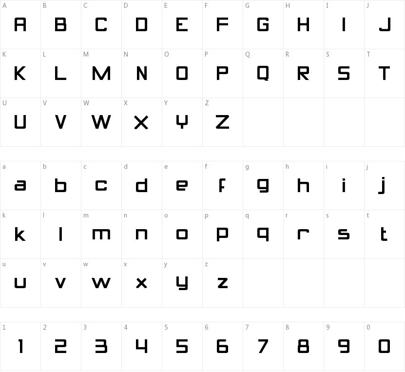 Calcula的字符映射图