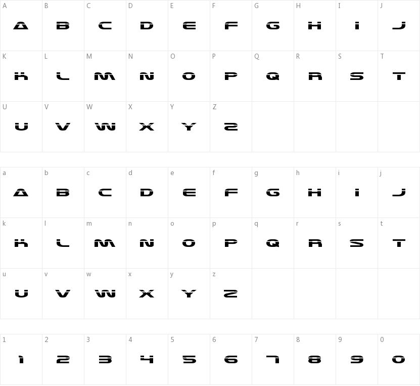 Laserian的字符映射图