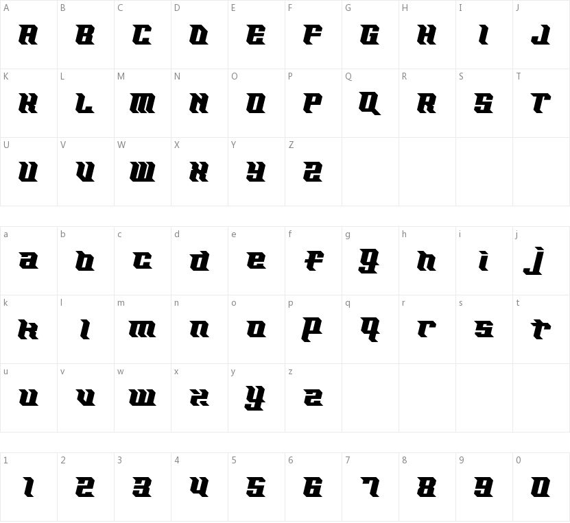 KZ Excel的字符映射图