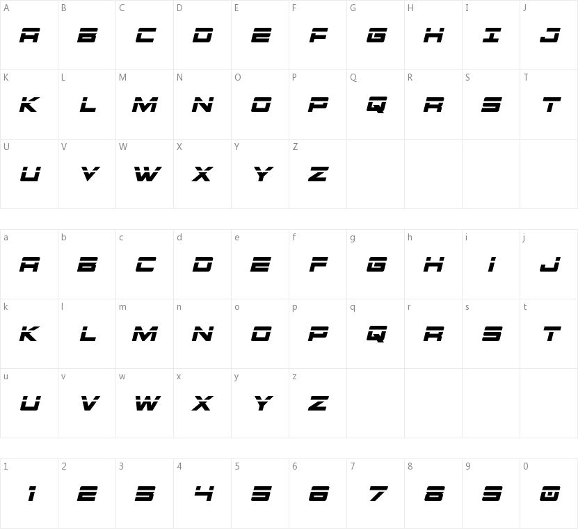 Montroc的字符映射图