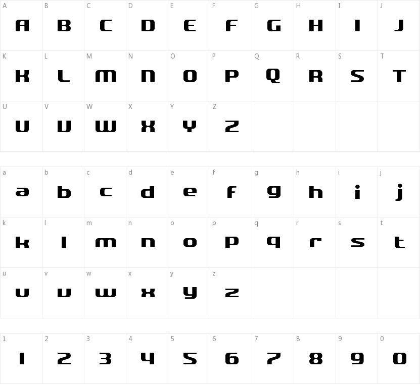 SF Quartzite的字符映射图