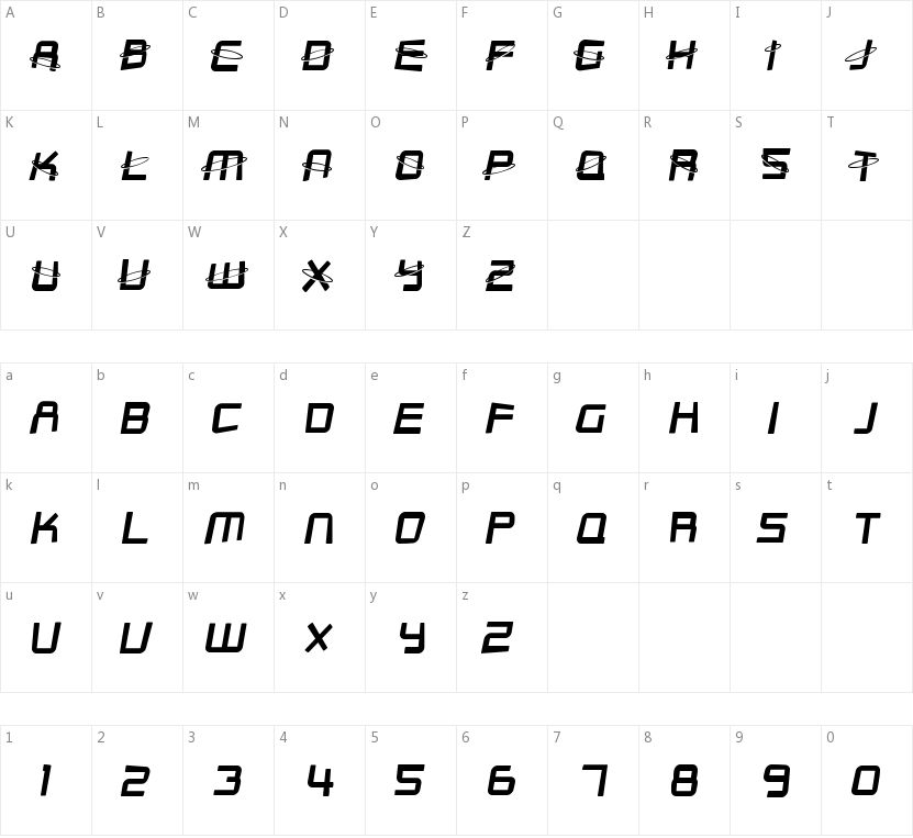 SF Outer Limits的字符映射图