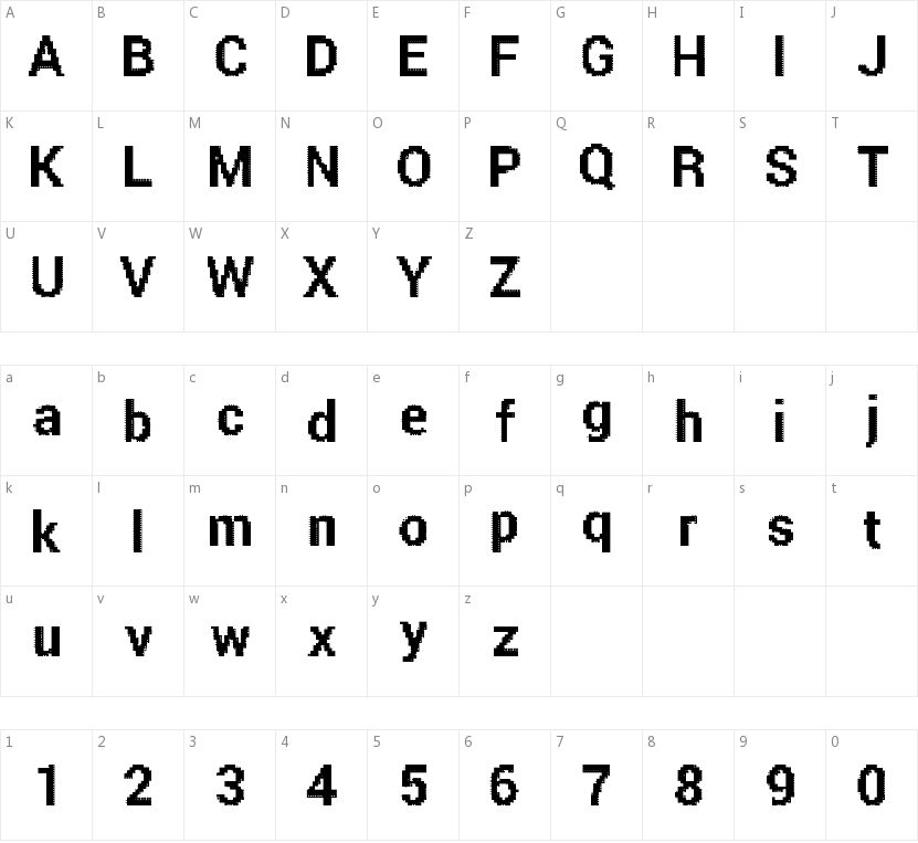 Parametric Glitch的字符映射图