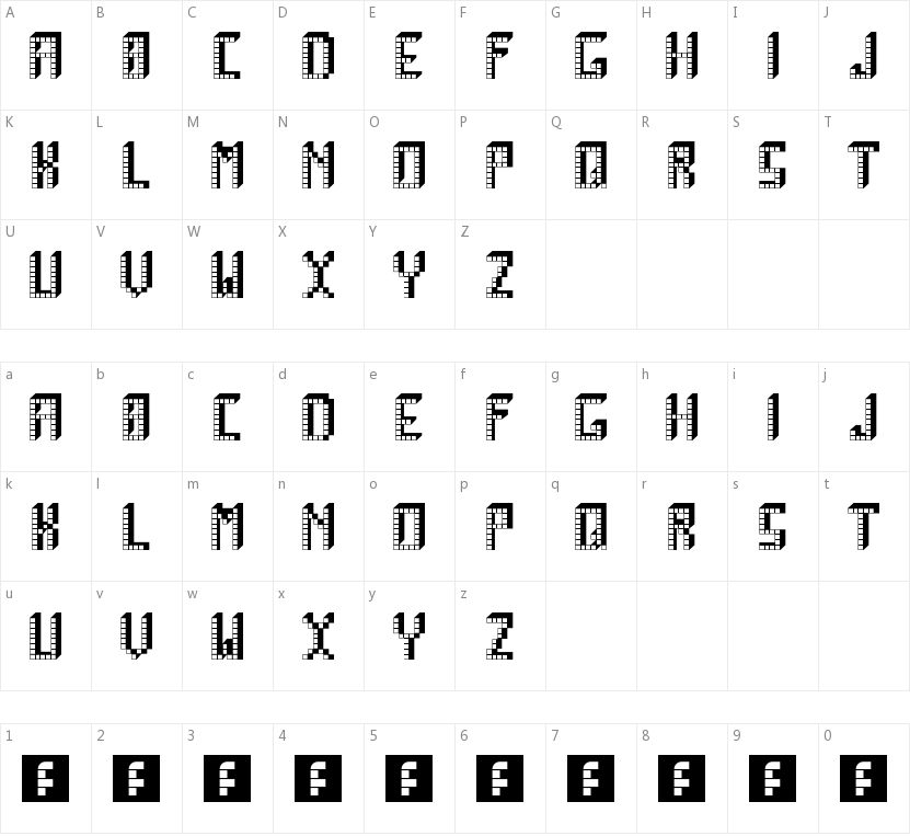 Arcade Boxes的字符映射图