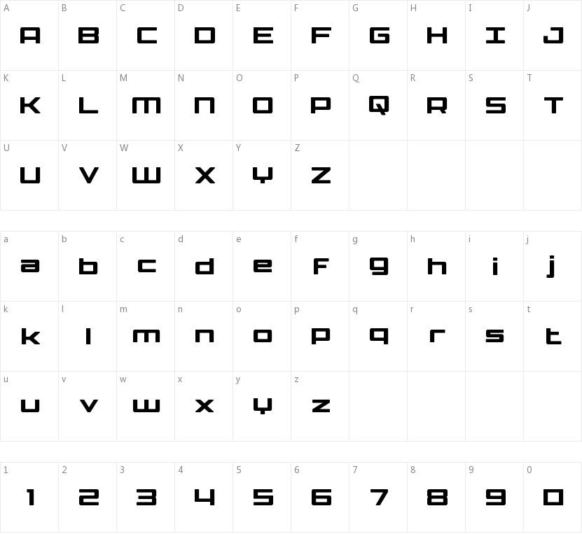 Phoenicia Lower Case的字符映射图