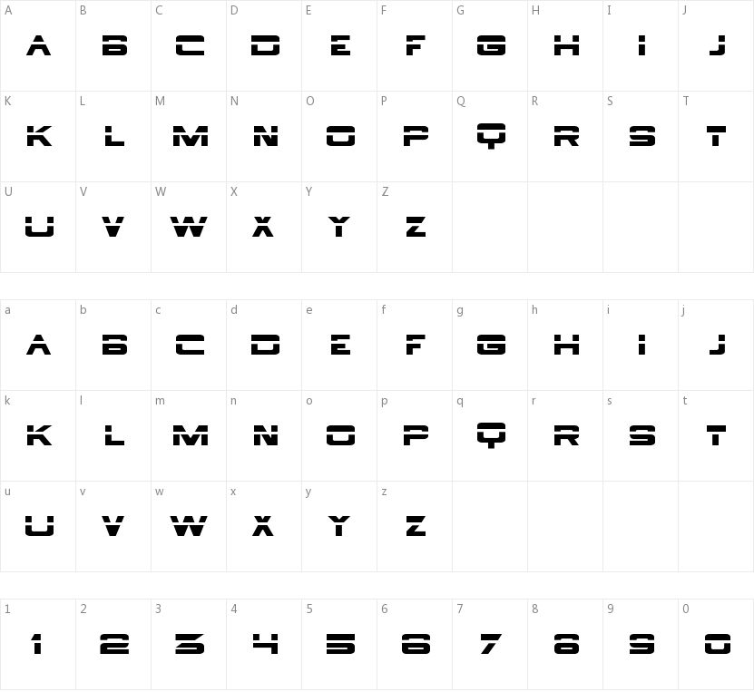 Borg 9的字符映射图