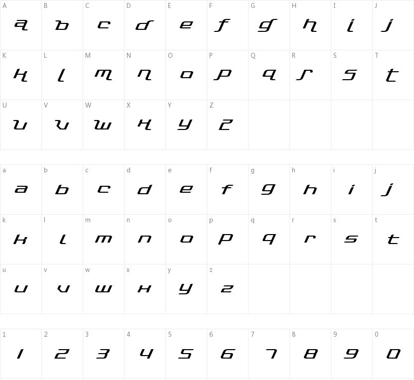 Photonica的字符映射图