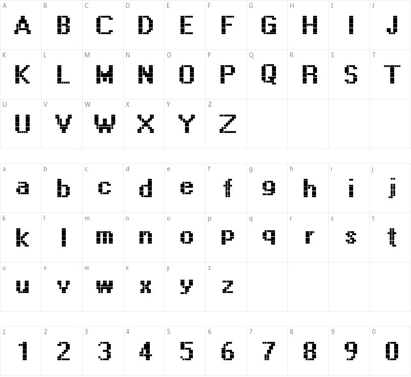 Display的字符映射图