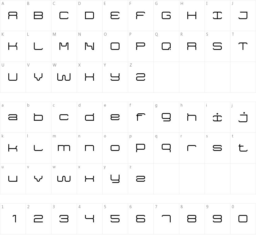 Game Font 7的字符映射图