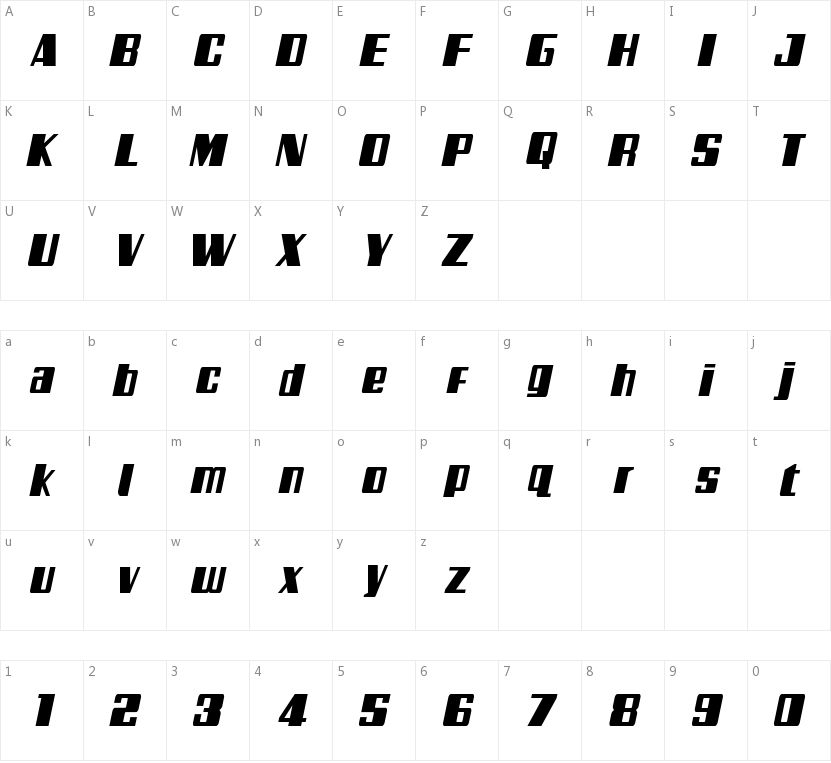 Galactic Storm的字符映射图